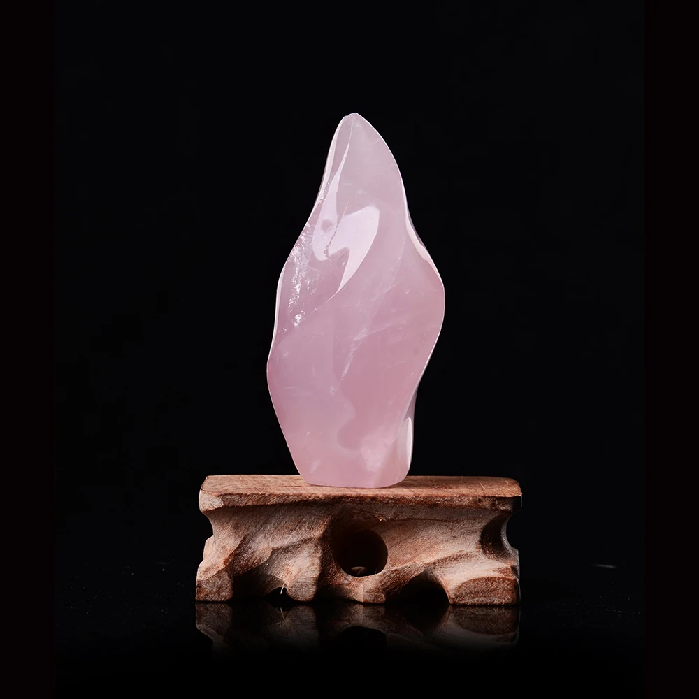 

1pc Natural Malagasy Pink Crystal Rose quartz Torch crystal crafts Energy gem quartz Hand carved home decoration