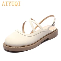 aiyuqi sandals women genuine leather 2021 summer buckle casual mary jane shoes ladies fashion korean womens shoes