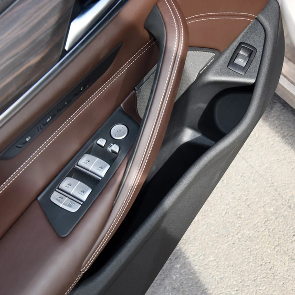 

For BMW 5 Series G30 G38 2018-2021 4PCS LHD RHD Black Car Styling Interior Door Panel Handle Inner Pull Protective Cover Trim