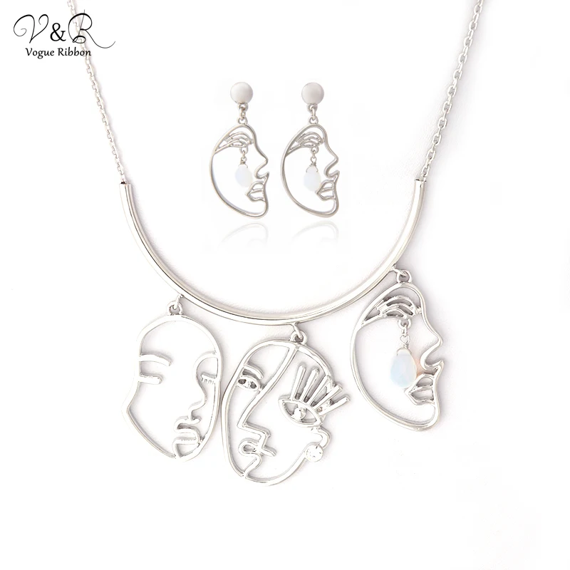 Модные ленты Новое поступление колье наборы для женщин тройное лицо ожерелье и
