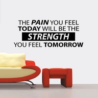 the pain you feel today will be the strength wall decal sign gym quote workout poster fitness office vinyl sticker decor