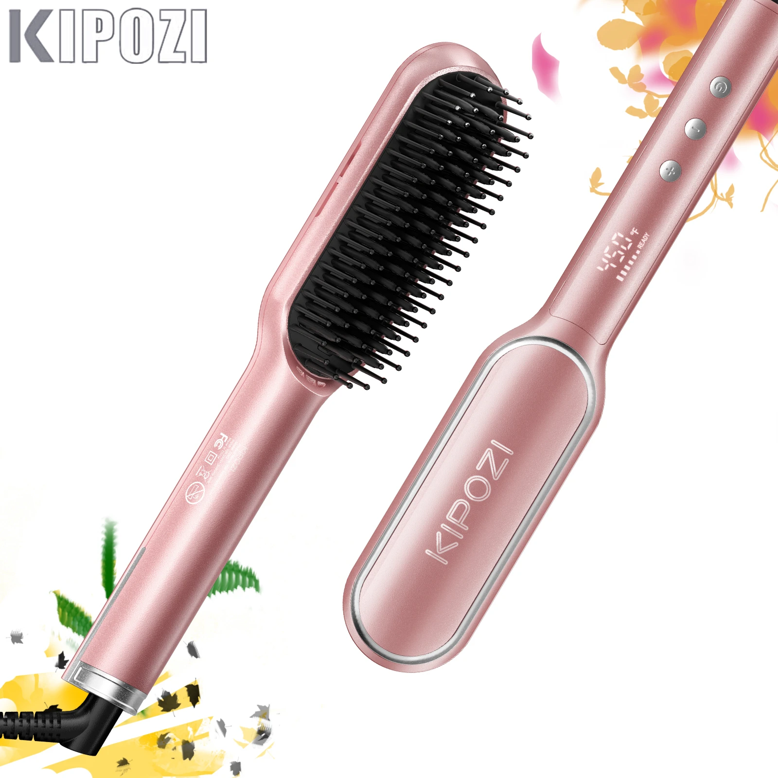 

2022 KIPOZI Новый стиль Выпрямитель для волос щетка красивый выпрямитель для волос и расческа для волос 2 в 1 20s Мгновенный нагрев 360 ° отрицательн...