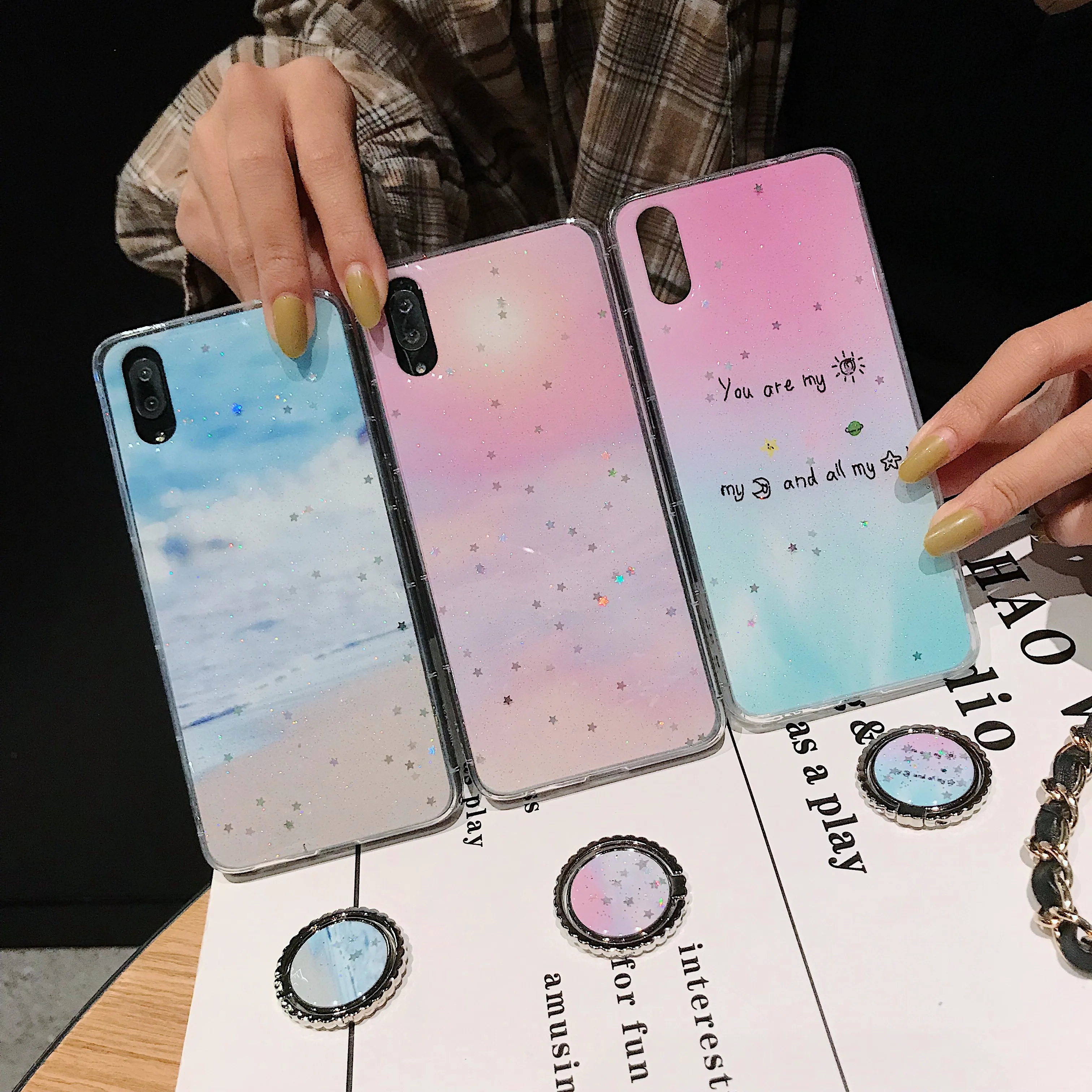 Свежий воздух + металлический кронштейн для iphone 6 6s 7 8 plus чехол из искусственной