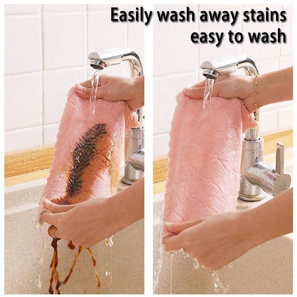 

Artracyse Dishcloth Housework Cleaning Wipes Kitchen Household Water-absorbent Non-oily Dish Towel Lazy To Oil Non-linting Towel