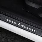 Наклейки на пороги автомобиля, 4 шт., для Audi A4, B5, B6, B7, B8, B9, порог, защита от столкновений, аксессуары для интерьера, углерод волоконные наклейки