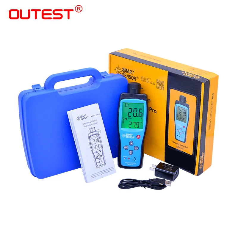 

OUTEST Professional Automotive Oxygen detector Gas Analyzer O2 Meter Monitor 0-25% W/Battery Sound And Light Vibration AR8100