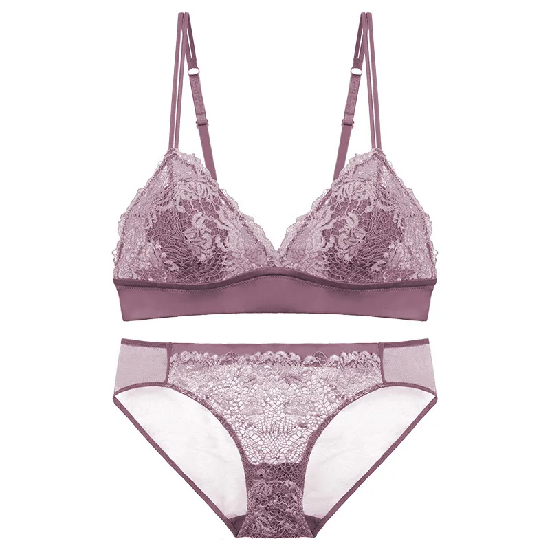 Комплект нижнего белья с бюстгальтером соблазнительные тонкие кружевные