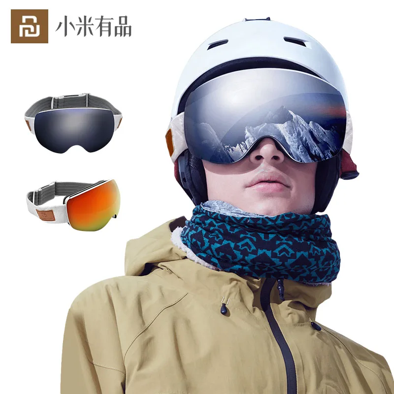 

Youpin TS Ski Goggles Winter Women Men Outdoor HD Snowboard Goggles Anti-Fog Wind UV Double Sphere Snow Skiing Mask Glasses New