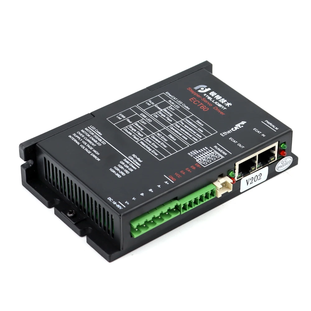 Rtelligent Nema 23 24 80V DC EtherCAT Fieldbus Тип замкнутый цикл шаговый двигатель драйвер CiA402