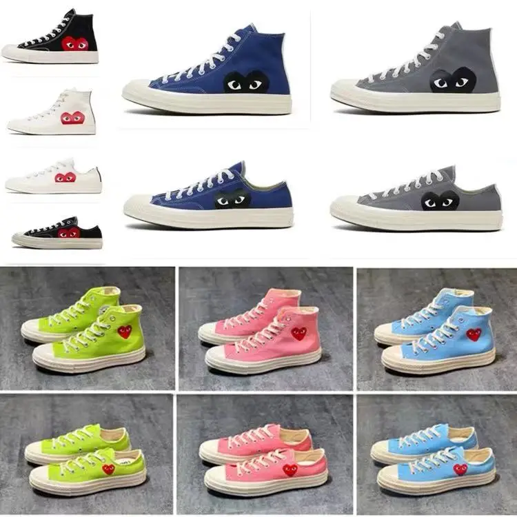 

New 1970s Star Cdg Play Love Fashion Women Shoes Outdoor Sport Zapatos De Mujer Casual Big Size Highest Quality Chunky Shoes