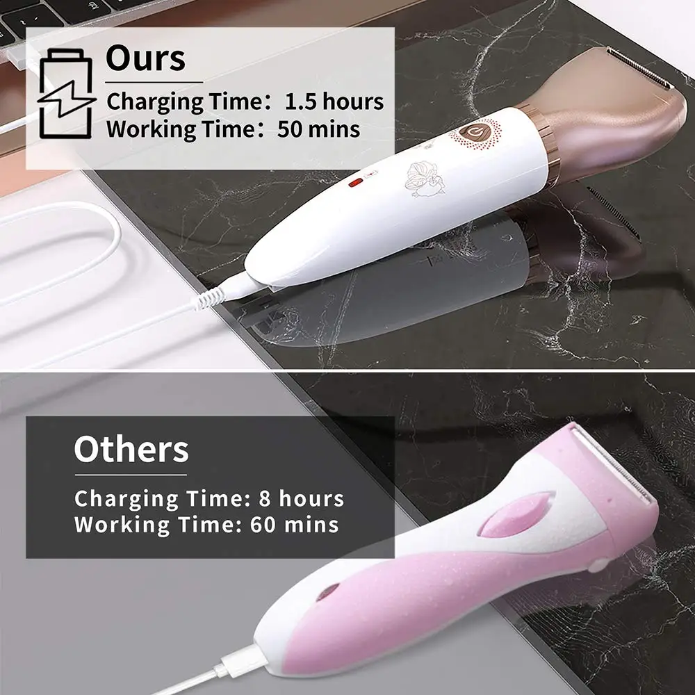 

Electric Hair Remover for Women Painless Lady Shaver 2-in-1 Body Hair Removal Electric Razor for Face Legs and Bikini