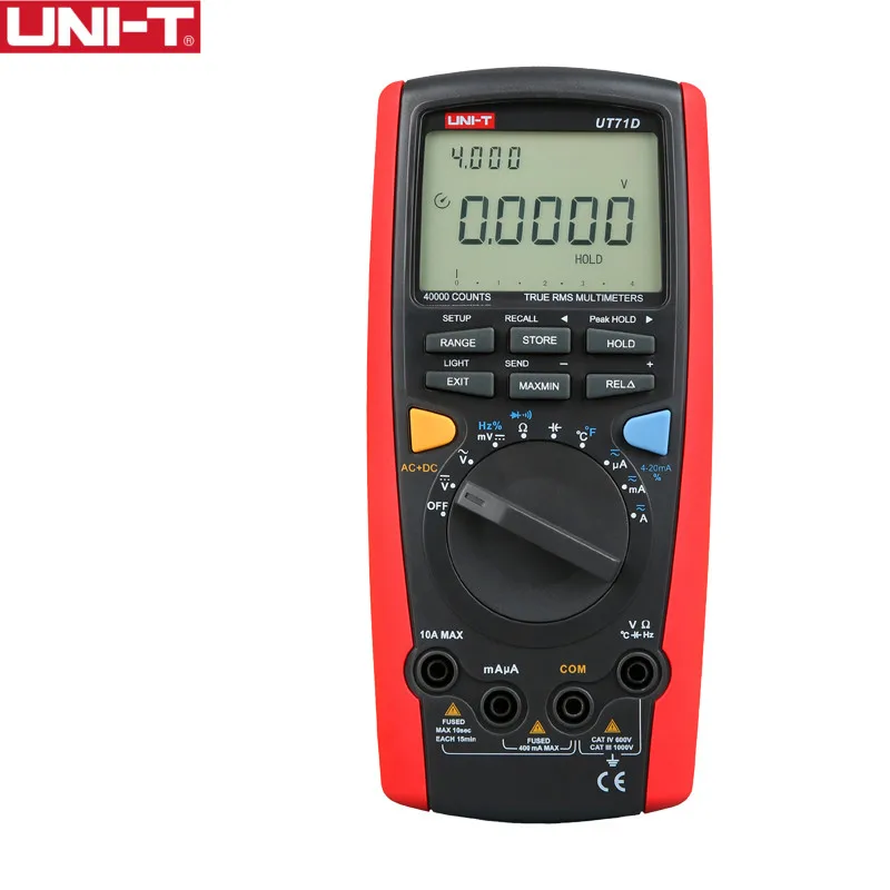 

UNI-T UT71D Smart Digital Multimeter True RMS 40000 Counts Volt Amp Ohm Capacitance Meter Thermometer USB Interface PC Software