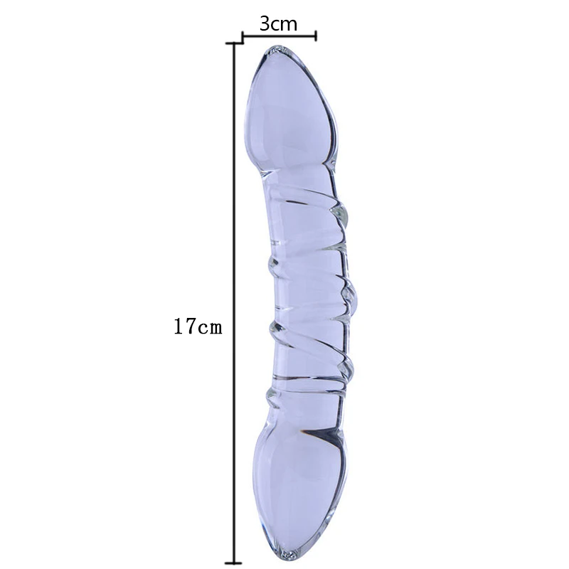 HEYIYI Double sided Crystal Dildo G-spot Stimulation Glass Fake Penis Anal butt plug Female Male Gay Masturbation |