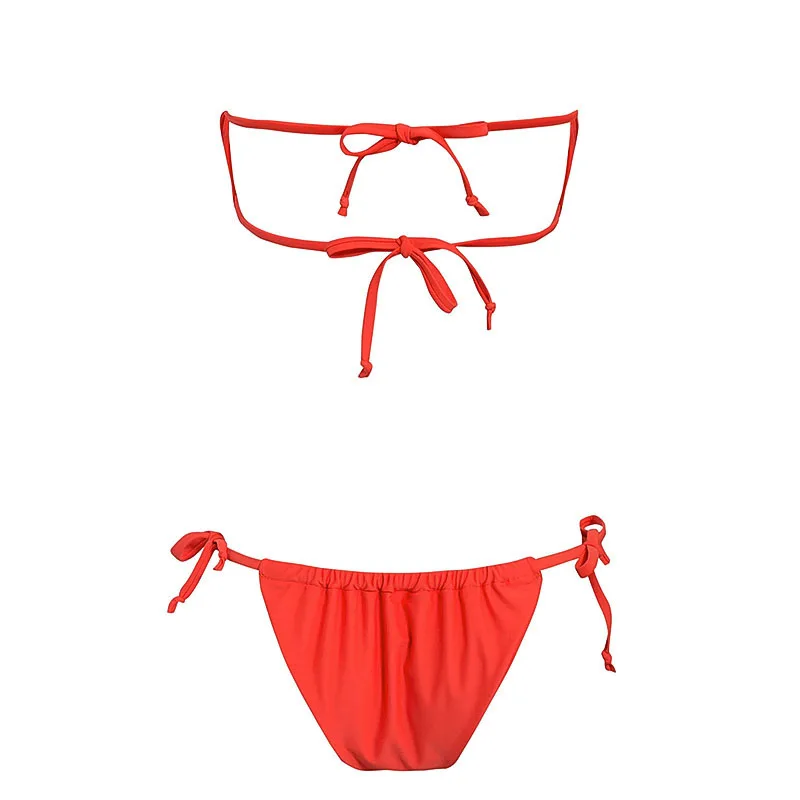 Misswim пикантное микро-бикини Строка бикини неоновый купальник с высоким вырезом без бретелек Push Up Купальники для женщин, купальный костюм