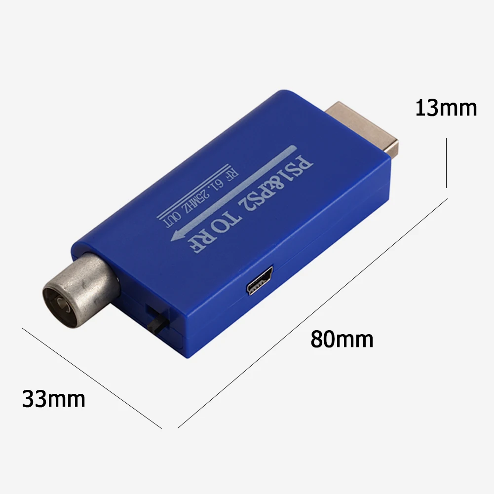 

RF AV Adapter PS2 to RF Adapter Video Converter for PlayStation 2 Console to TV Aerial Socket RF Converter