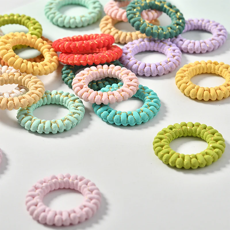 Цвет имитация ручной работы ротанга эффект смолы золото полые Круглый Кулон diy