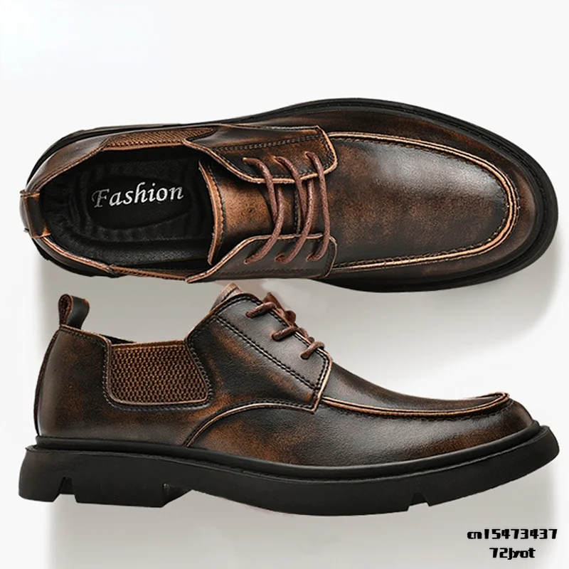 

Ботинки Челси мужские из натуральной кожи, на низком каблуке, 2021