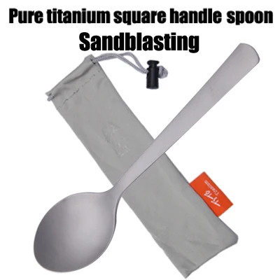 Sandblastingspoon TiTo titanium Spork Longhandle наружная дорожная Титановая Ложка Вилка Portabale плоская посуда кемпинговая вилка ложка для спорта, туризма FB - Цвет: Sandblastingspoon