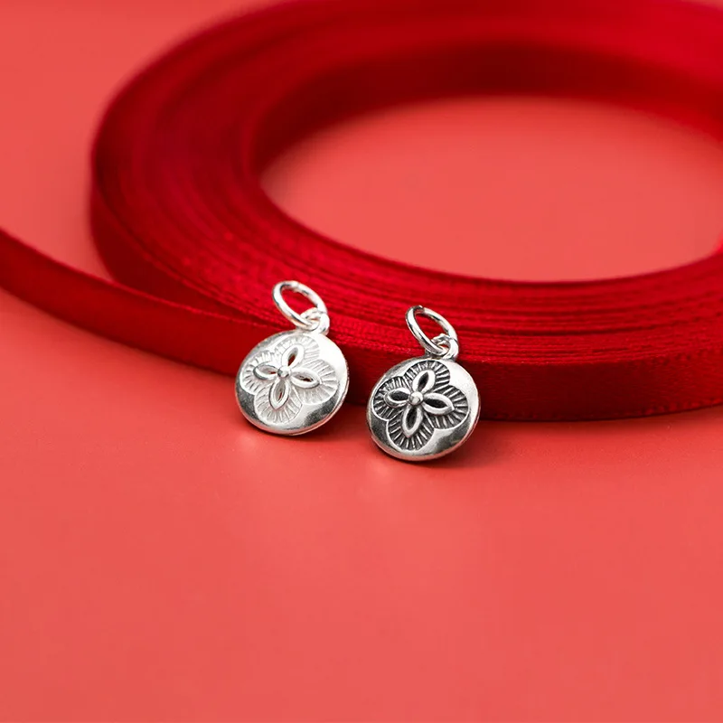 925 стерлингового серебра Круглый Клевер узора ожерелья подвески для женщин S925