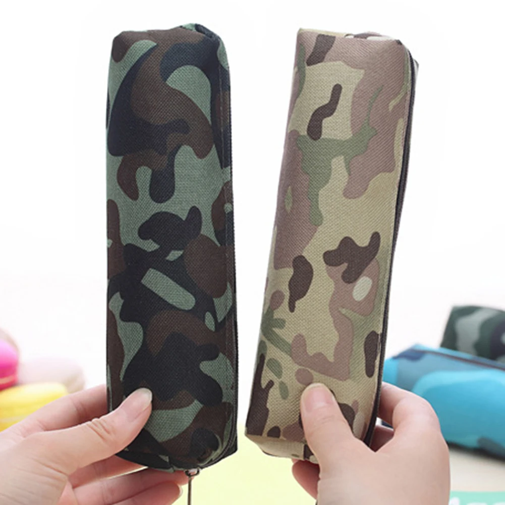 Камуфляжный чехол для карандашей большая емкость холщовая на молнии Канцтовары