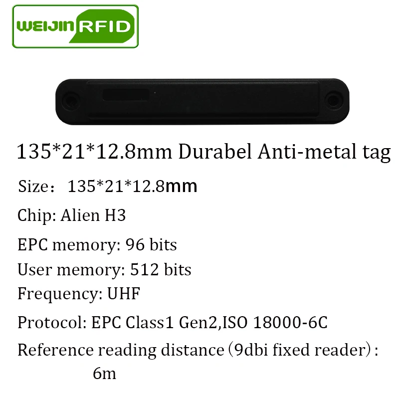 UHF RFID Анти металлическая метка 915 м 868 H3 135*21*12 8 мм 50 шт. Бесплатная доставка Прочная