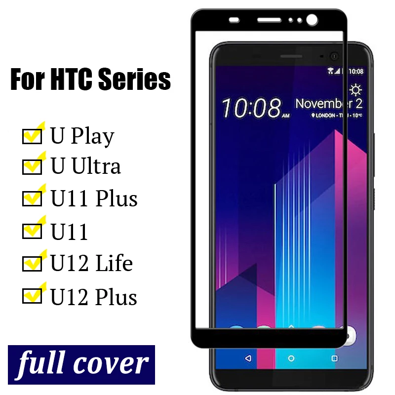 Защитная пленка с полным покрытием для HTC U11 U12 Plus U Ultra Play Life закаленное стекло