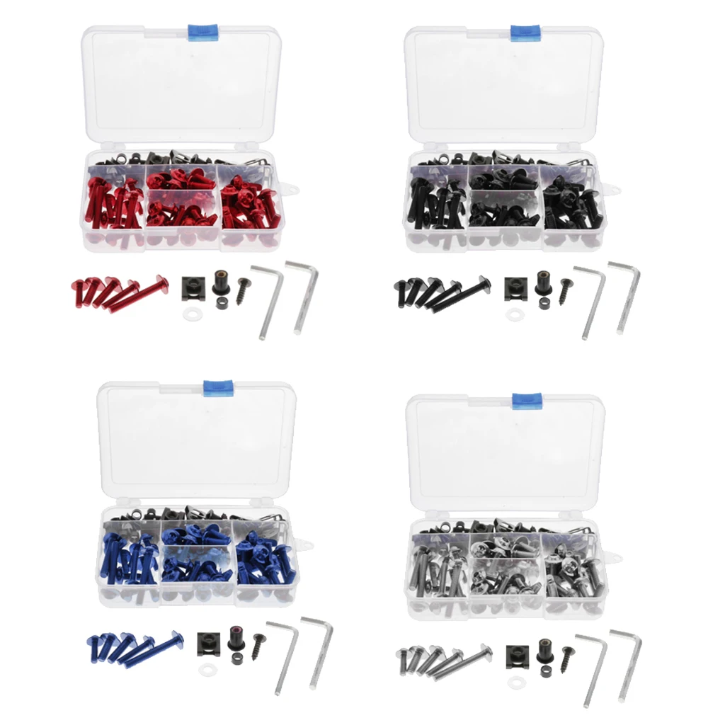 

1 Set Aluminum Motorcycle Motorbike Fairing Body Bolt Kit Screws Fastener Clip Nuts Set Fixing Pack