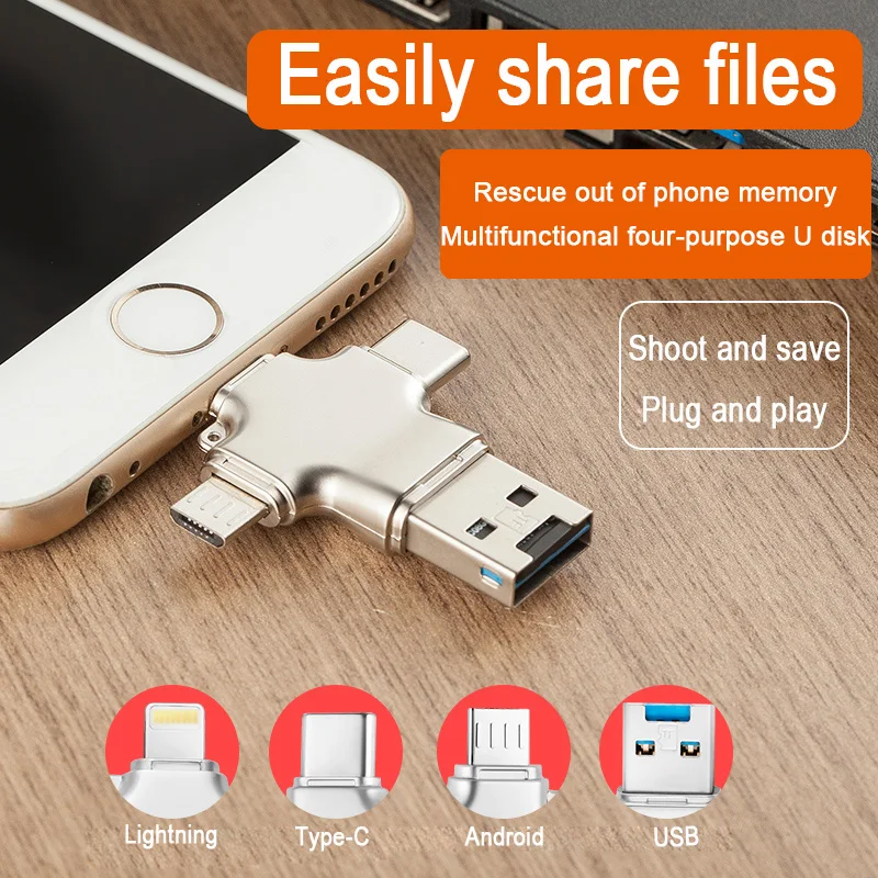 4 в 1 картридер card reader кардридер type C micro USB 3 0 кард-ридер TF sd карта для iPhone XS MAX XR 8 plus 7
