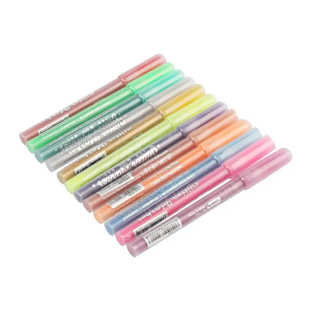 

12Pcs/lot 12 Colors Pearlescent Fluorescent Pens Album Diary Journal Drawing Writing Painting Highlighters Studen Art Markers