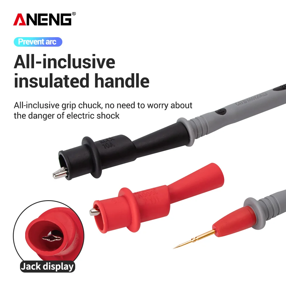 PT1031 20A gold-plated special tip Digital Multimeter Test Lead 1000V Slicon Rubber Wire Retardant Gilded Sharp Needle Probe | Инструменты