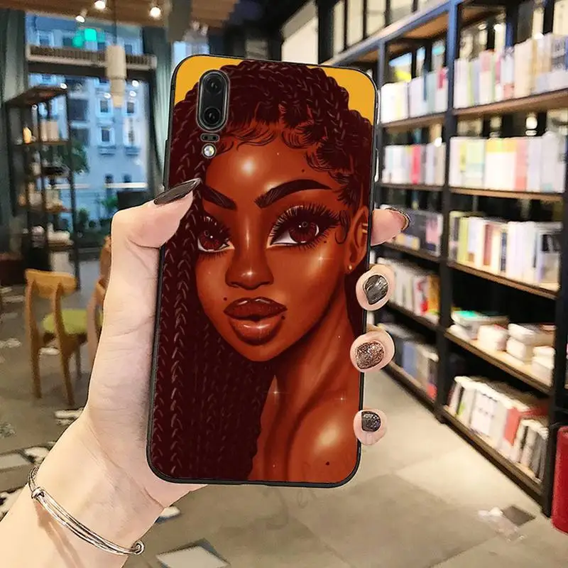 

Black Girls fashion Aferican girl Phone Case For Huawei honor Mate P 10 20 30 40 i 9 8 pro x Lite smart 2019 nova 5t