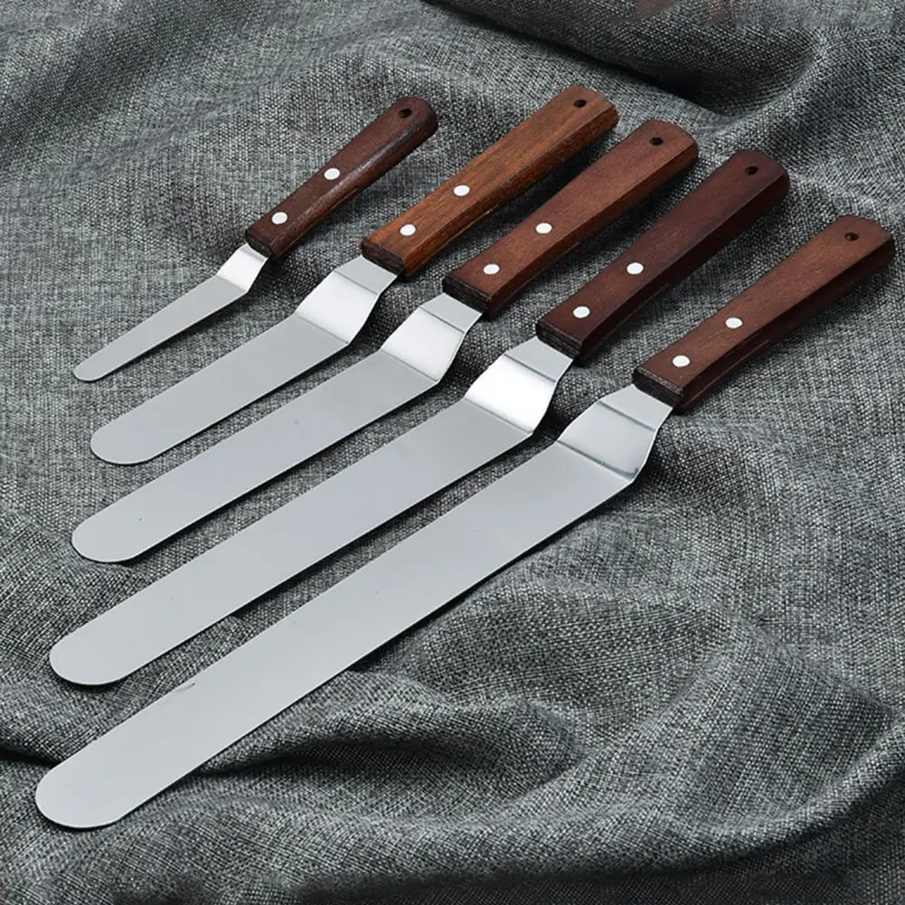 1 шт. шпатель для торта Скребок выпечки деревянная ручка из нержавеющей стали