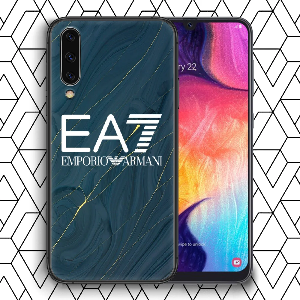 

Luxury Italian Brand EA7 Phone Case Cover For Samsung Galaxy A 8 10 11 20E 21 30 40 50 51 70 71 81 S Black Hoesjes Silicone