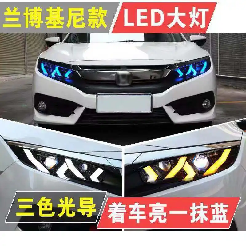 Высокое качество супер яркий светодиодный налобный фонарь для Honda Civic головной