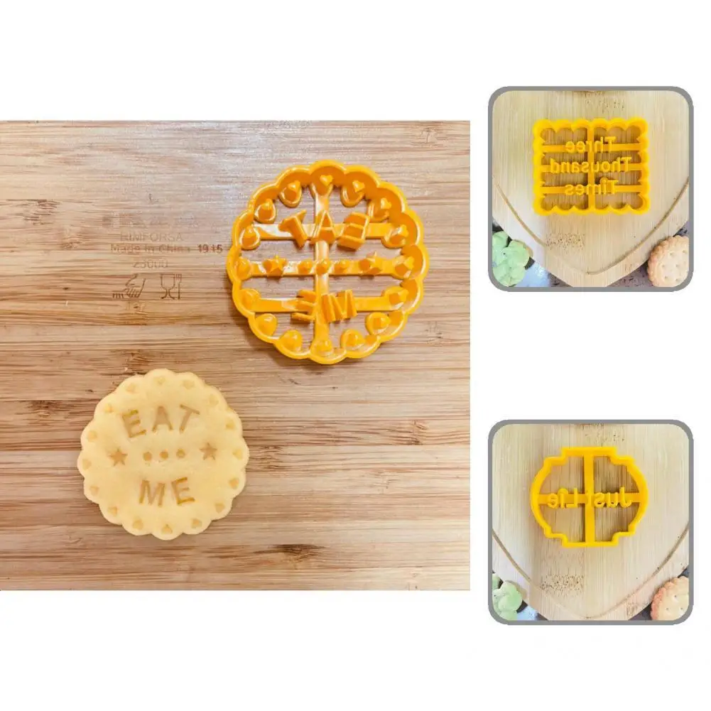

Great Cookie Decor Mold Easy to Clean Plastic Funny Phrases Cookie Cutters Fondant Mold Cookie Cutter 4Pcs/Set