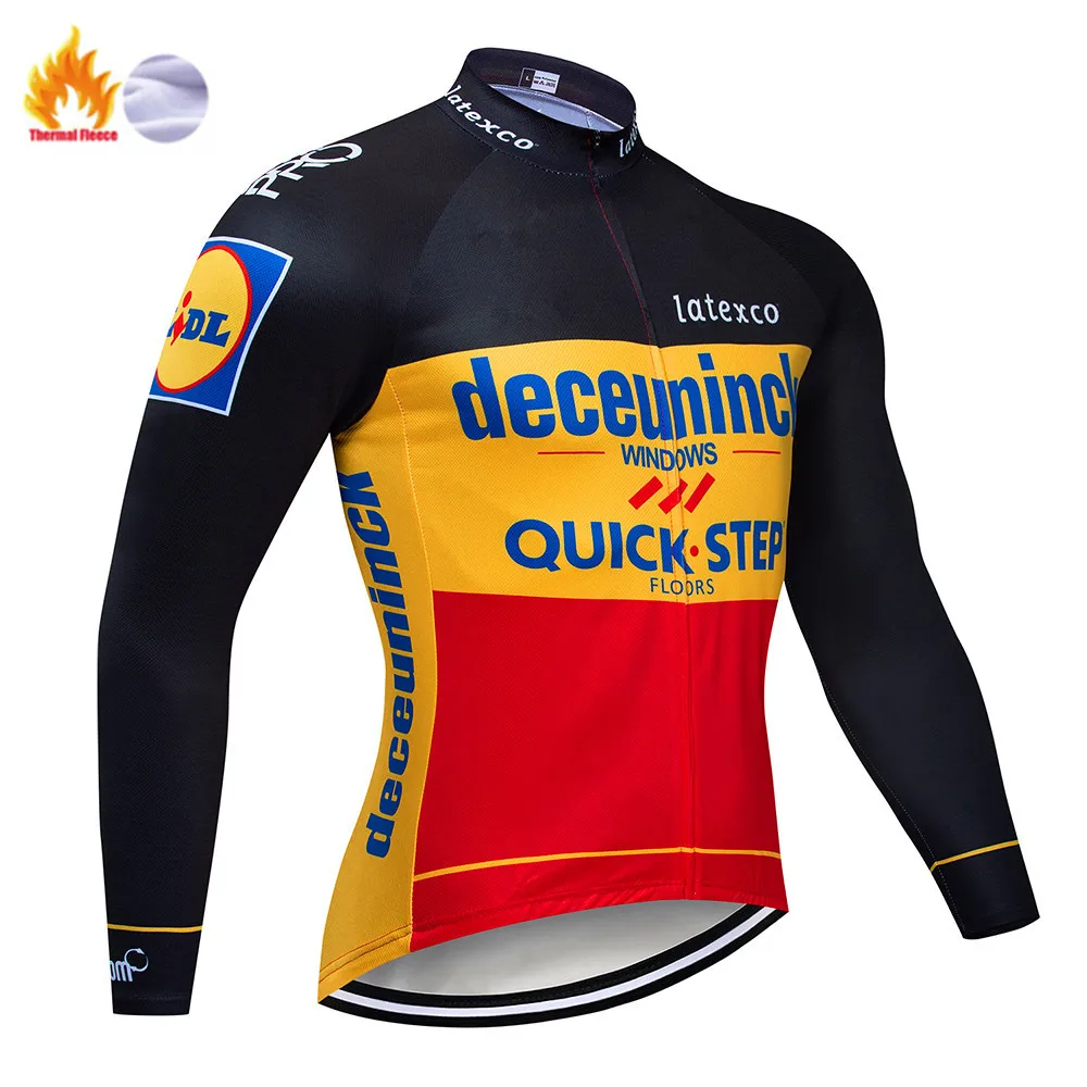 Winter Jersey quickшаг команда Велосипедная куртка 9D велосипед брюки набор Ropa Ciclismo мужские зимние термо флис pro трикотаж для велосипедистов Майо Одежда - Цвет: Winter Jersey