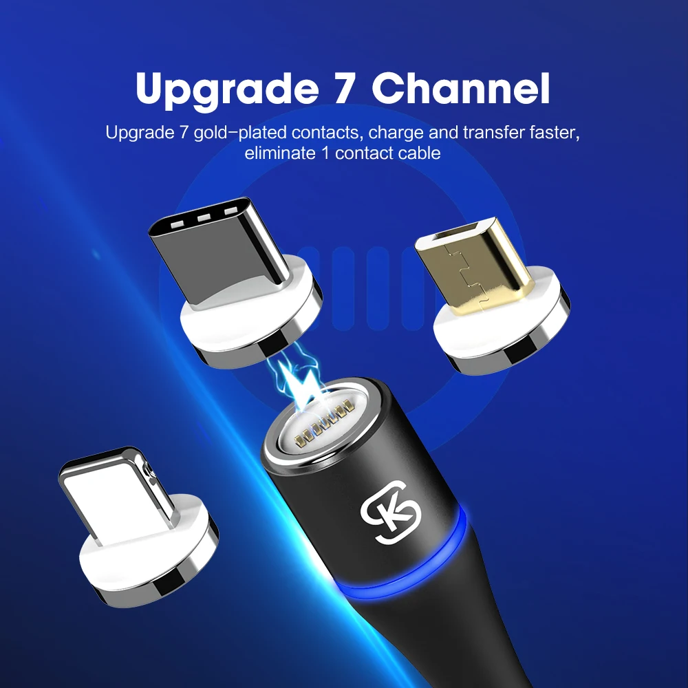 Магнитный кабель SIKAI 1 5 м 2 USB C Micro Type быстрая зарядка магнитное зарядное
