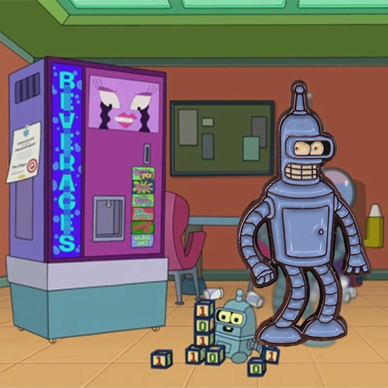 Футуристима-робот Бендер булавка забавная анимация брошь | Украшения и