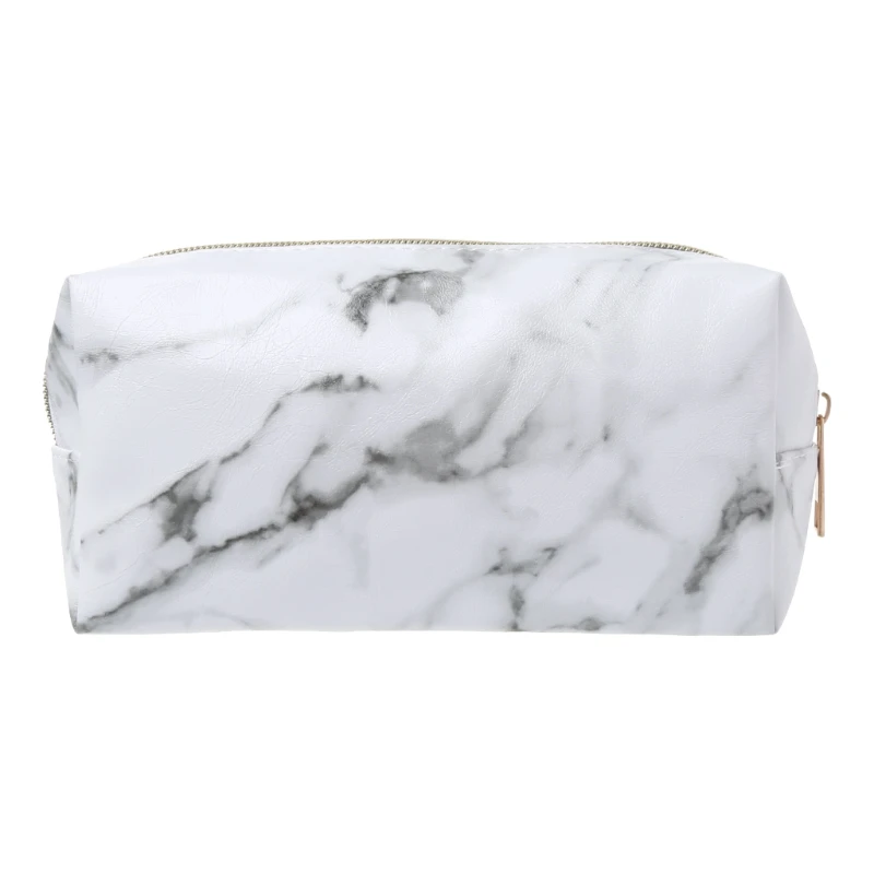 

Large Cute Pencil Case Pen Box Zipper Bags Marble Makeup Storage Supplies 1014