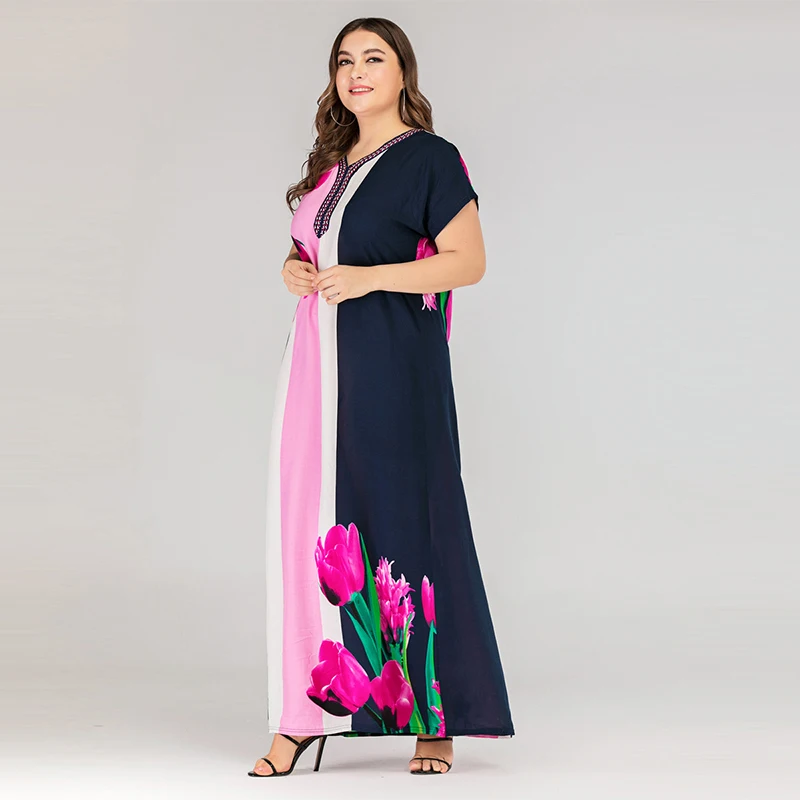 Новое мусульманское платье арабское ислам Дубаи модная одежда с вышитым принтом