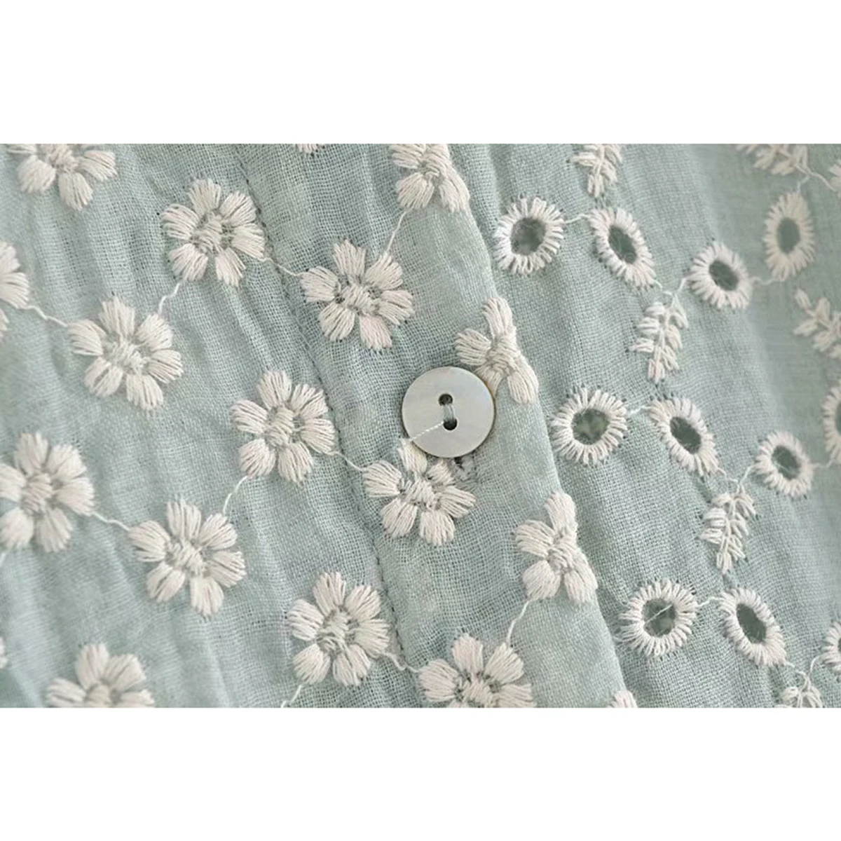 

Jastie Boho Embroidered Patchwork Long Shirt Blouse Lapel Collar Long Sleeve Women Shirts Tops Chic Pocket Casual vetement femme