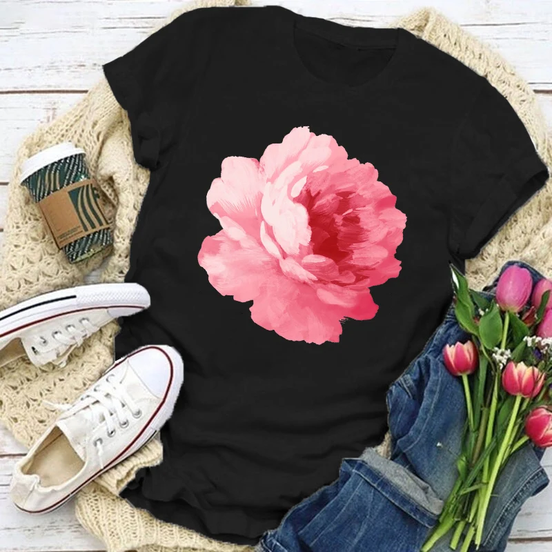 

Женская Акварельная футболка, простая винтажная одежда, футболки с графическим принтом и круглым вырезом, корейская модная забавная футбол...