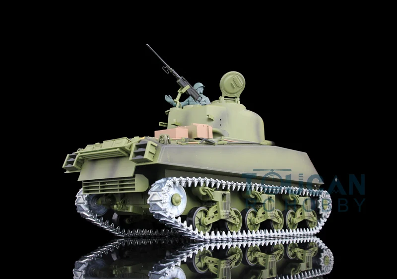 1/16 Heng Long 7 0 Модернизированный M4A3 Sherman RC Tank 3898 металлические треки отдача