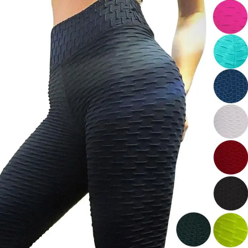 

2021 Sexy Yoga Pants Fitness Sports Leggings Jacquard Sports Leggings Female Running Trousers High Waist Yoga Tight Sports Pants