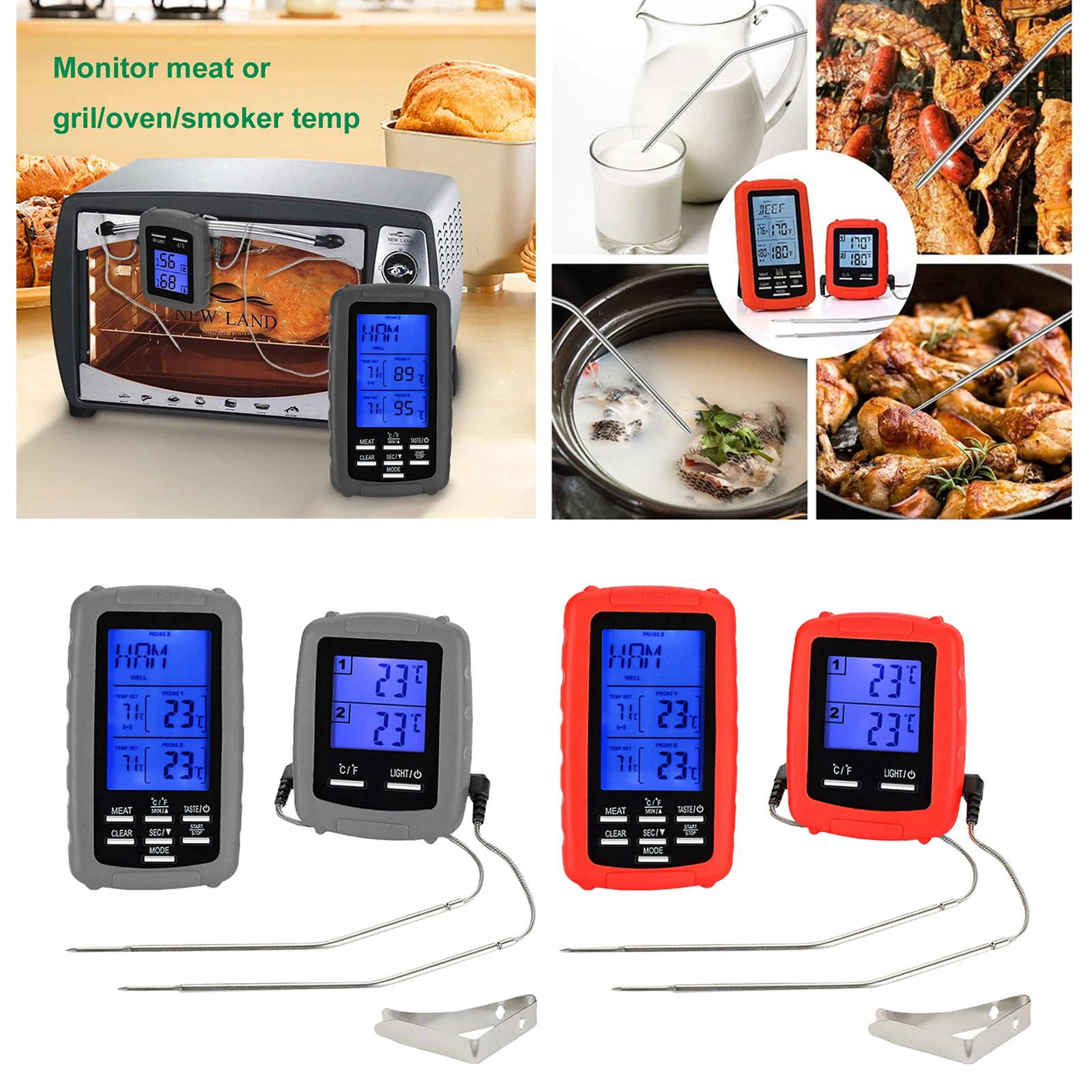 

Stainless Steel Food Thermometer Grill Barbecue Baking Water Milk Hot Drinks Meat Kitchen Temps Gauge
