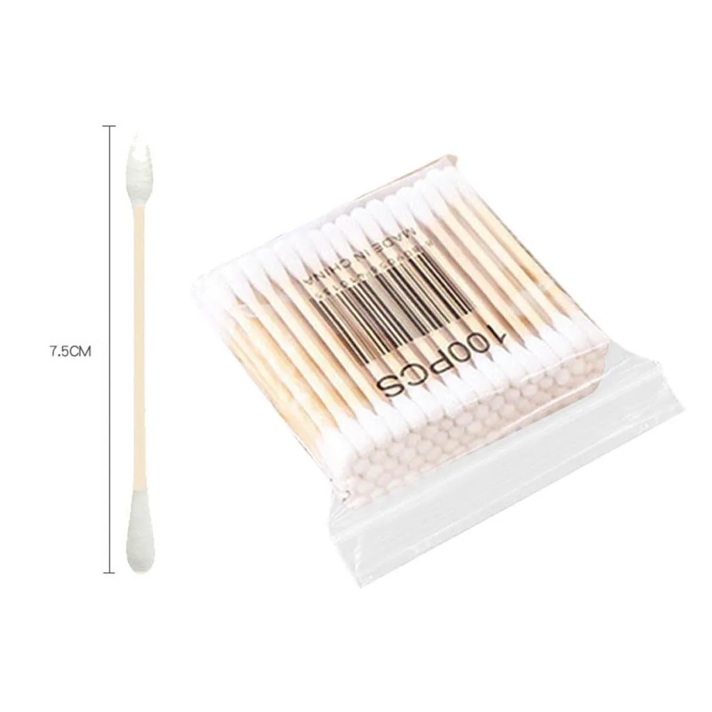 600 pcs Double Head Cotton Swab Women Makeup Buds Tip For Medical Wood Sticks Nose Ears Cleaning Tool | Дом и сад