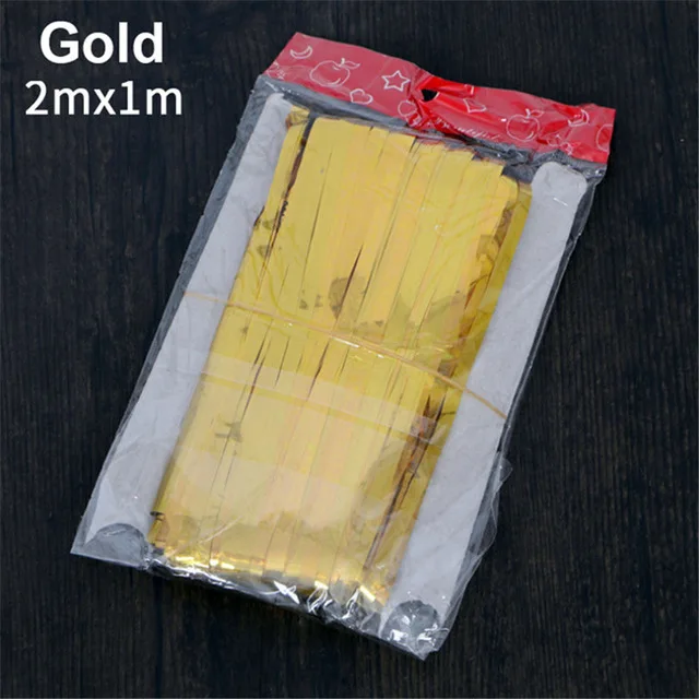 gold 1x2 м розовый Золотой фольга бахрома дождь шторы фон Сделай Сам фото реквизит Команда Невесты на свадьбу День рождения вечеринка украшения - Цвет: gold