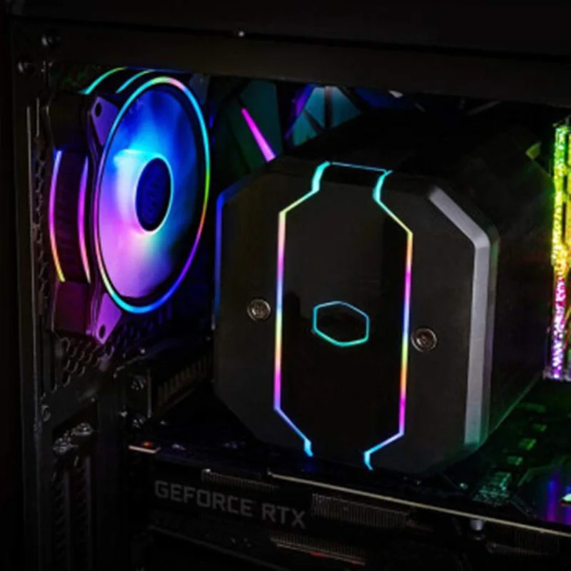 

Cooler Master MF120 HALO 5V 3PIN ARGB 12cm PWM addressable mute chassis fan 120mm dual ARGB light effect cooling fan