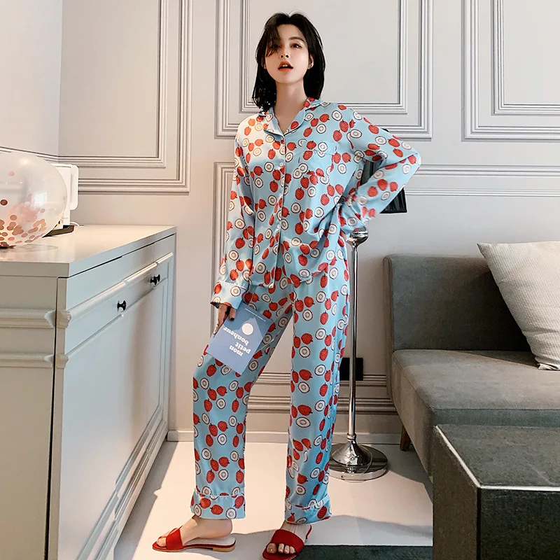 2020 летние атласные пижамы женские пижамные комплекты со штанами с цветочным