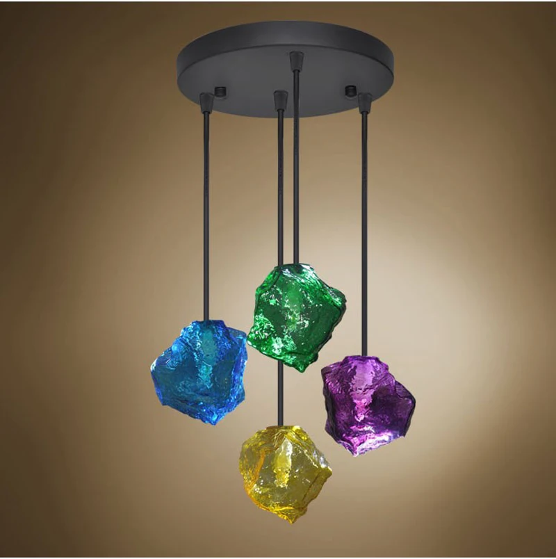 Koop Nordic Persoonlijkheid Art Kroonluchter Creative Ice Cube Glas Kroonluchter Led Mode Bartable Lamp Restaurant Kroonluchter Veranda Licht